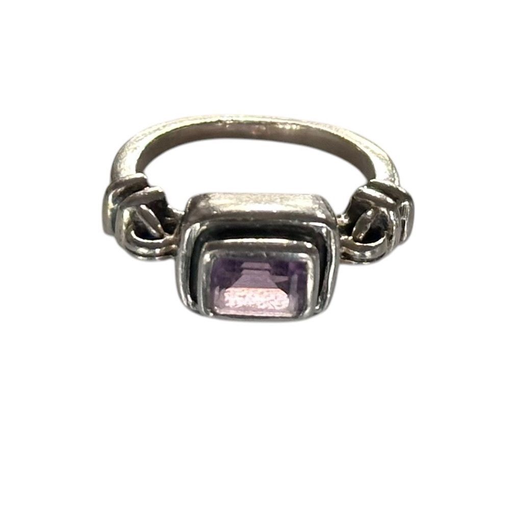 Sterling Silver Ring with Light Purple Gemstone